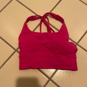 Long line pink Lululemon energy bra size 2